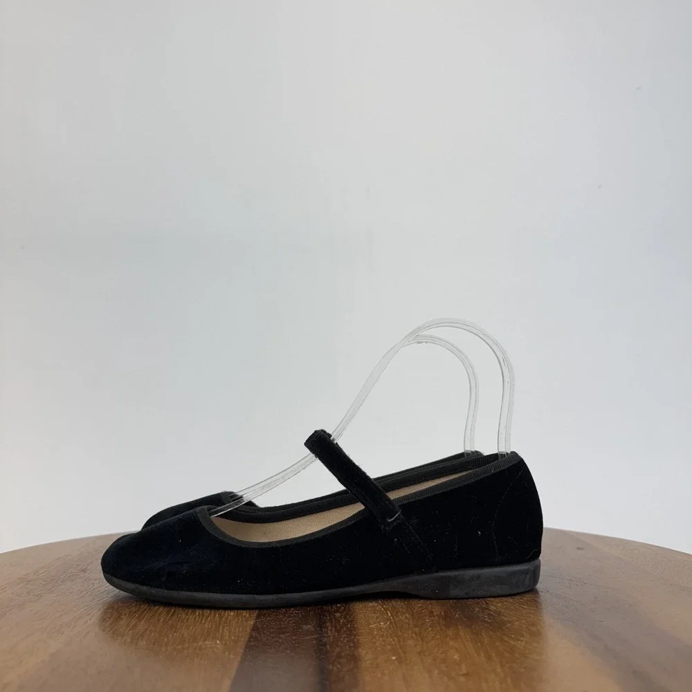 Big Kids Childrenschic Cassie Black Velvet Formal Mary Jane Flats Size EU 34 GUC
